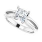 Sideway Picture for 1 CT Princess Cut Claw Prong Solitaire Engagement Ring For Women Set in White gold or platinum 