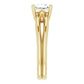 1 CT Princess Cut Claw Prong Solitaire Engagement Ring For Women Set in Yellow Gold showing Split shank from the side 