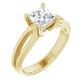 Side Pic for 1 CT Princess Cut Claw Prong Solitaire Engagement Ring For Women Set in Yellow Gold