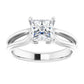 1 CT Princess Cut Claw Prong Solitaire Engagement Ring For Women Set in white gold or platinum 