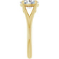 1 CT Split Shank Oval Diamond Solitaire Engagement Ring set in Yellow Gold showing Shank from the side 
