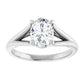 1 CT Split Shank Oval Diamond Solitaire Engagement Ring Set in white gold or platinum 