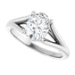 Sideway Picture for 1 CT Split Shank Oval Diamond Solitaire Engagement Ring Set in Platinum 
