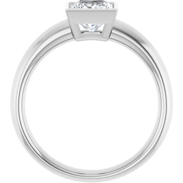 Princess Cut Natural Diamond Engagement Ring Platinum 