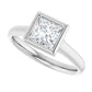 Side Pics for 360 Video for Jordan’s Princess Bezel Solitaire Set in White gold or platinum 