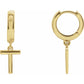 14K Gold Initial Hinged Huggie Hoop Earring