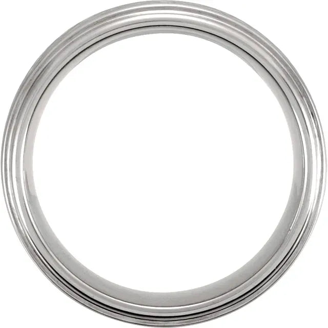 Tungsten 8 mm Ridged Men Band with Bark Finish