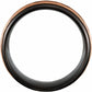 men wedding band - tungsten ring for men with rose gold side picture