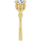 1 CT Twisted Shank Oval Shape Solitaire Diamond Engagement Ring Set in Yellow Gold showing shank from the side 