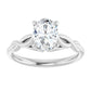 1 CT Twisted Shank Oval Shape Solitaire Diamond Engagement Ring Set in white gold or platinum 