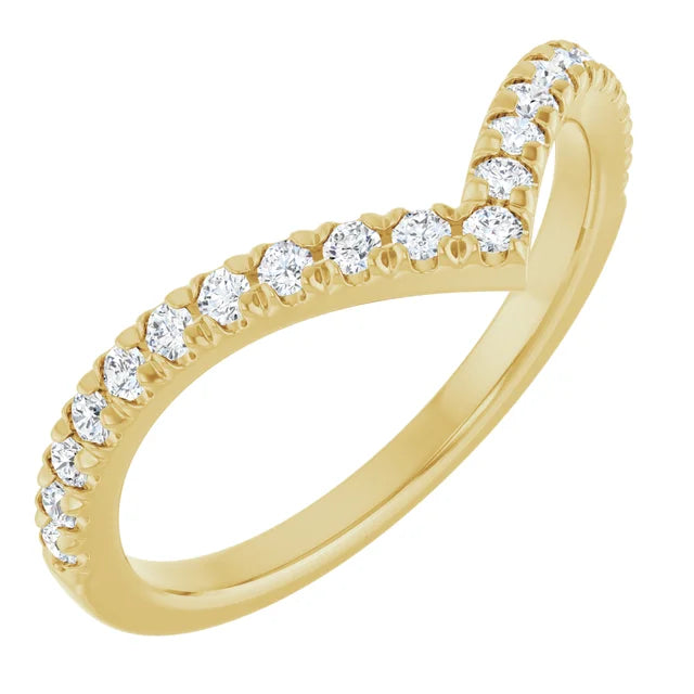 1/4 CTW Diamond ring Yellow gold side picture 