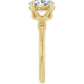 Vintage Style Split Shank Oval Solitaire Diamond Engagement Ring set in yellow gold showing details on the shank 