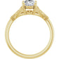 Vintage Style Split Shank Oval Solitaire Diamond Engagement Ring Set in Yellow Gold showing under gallery 