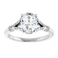 Vintage Style Split Shank Oval Solitaire Diamond Engagement Ring Set in white gold or platinum 