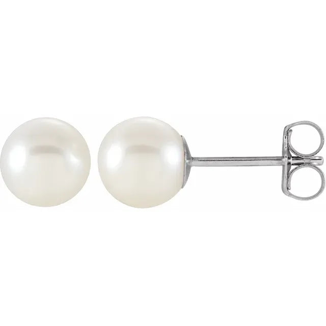 White Freshwater Pearl Earrings