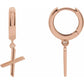 14K Gold Initial Hinged Huggie Hoop Earring