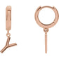 14K Gold Initial Hinged Huggie Hoop Earring