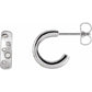 1/10 CTW Platinum Natural Diamond Hoop Earrings