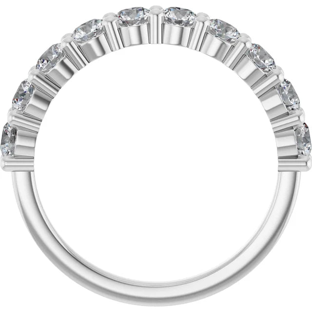 14K White Gold 1 CTW Natural Diamond Anniversary Band stand picture 