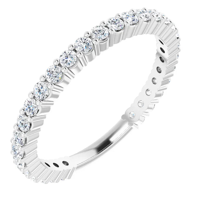 1/2 CTW Round Natural Diamond Anniversary Band 14K White Gold