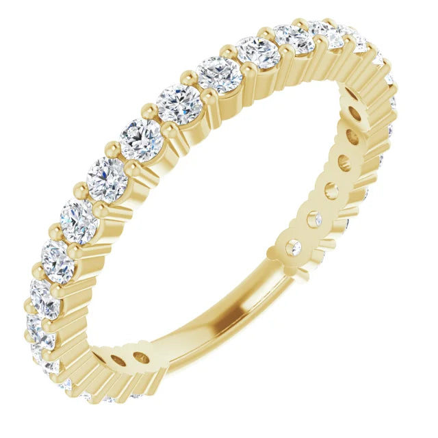 1/2 CTW Round Natural Diamond Anniversary Band 14K Yellow Gold