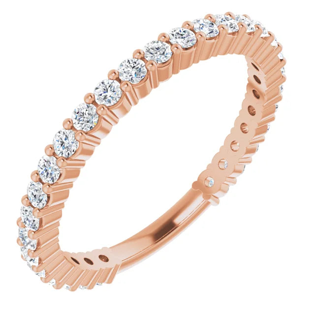 1/2 CTW Round Natural Diamond Anniversary Band 14K Rose Gold