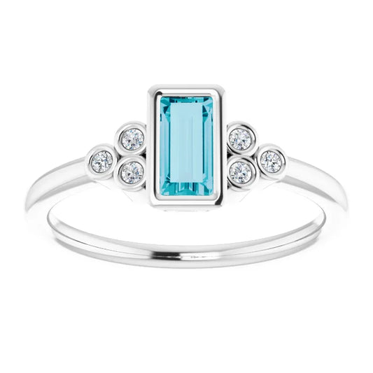 Natural London Blue Topaz Engagement Ring 14K Gold Details