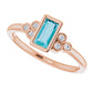 Natural London Blue Topaz Engagement Ring 14K Rose Gold Details 