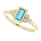 Natural London Blue Topaz Engagement Ring 14K Yellow Gold