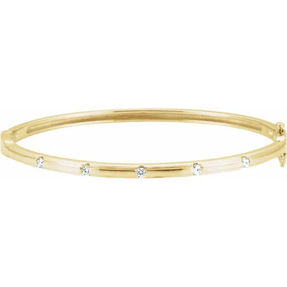 Diamond bangle Bracelet 14k Yellow Gold 