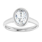 1 CT Bezel Set Oval Shape Diamond Solitaire Engagement Ring for Women Set in White gold or Platinum 