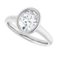 1 CT Bezel Set Oval Shape Diamond Solitaire Engagement Ring for Women set in platinum 