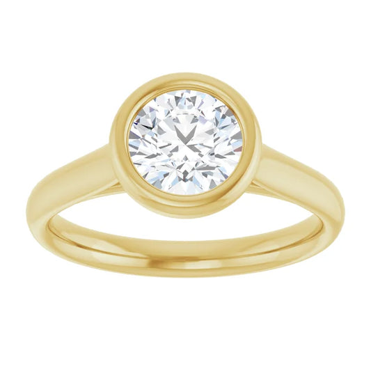 Bezel Set Round Diamond Engagement Ring 1