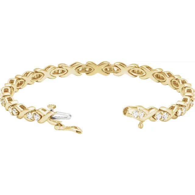 14K Yellow Gold 2 3/8 CTW Diamond Bracelet open