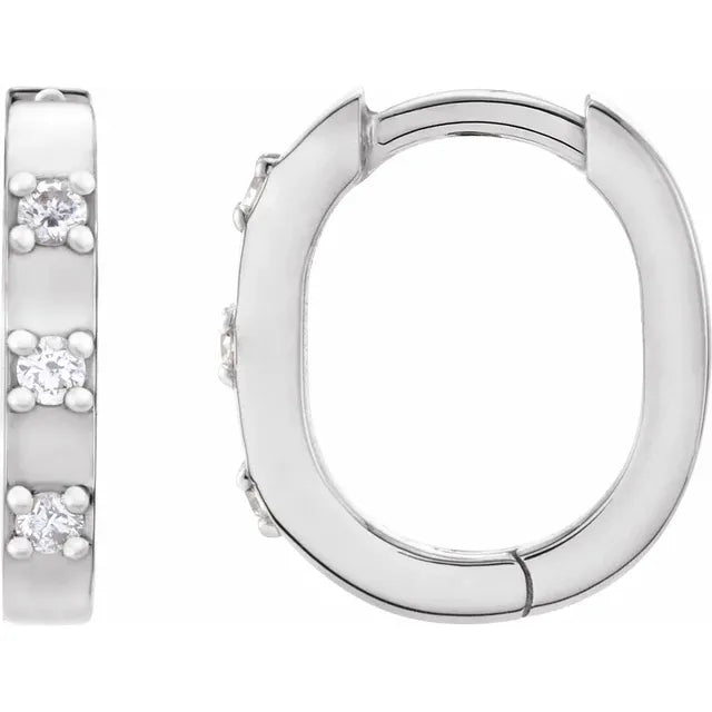 11.5 MM 14K White Gold Diamond hoops Details