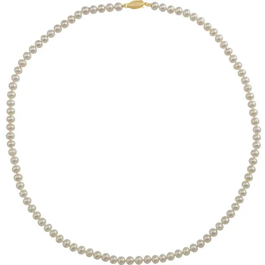 Cultured White Freshwater Pearl Necklace 16 in