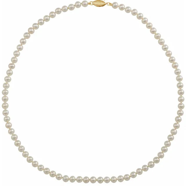 Cultured White Freshwater Pearl Necklace 18 in