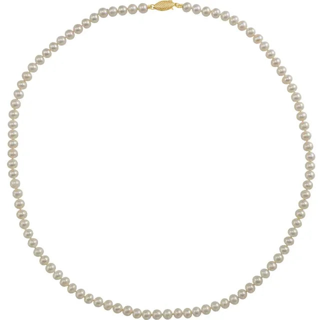 Cultured White Freshwater Pearl Necklace details 