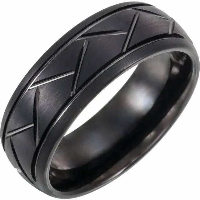 Tungsten men wedding band details 