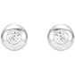 14K Domed diamond stud earrings for women details 