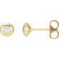 2 MM Stone 14K Yellow gold Domed diamond stud earrings for women