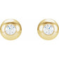 3 MM Stone 14K Rose gold Domed diamond stud earrings for women