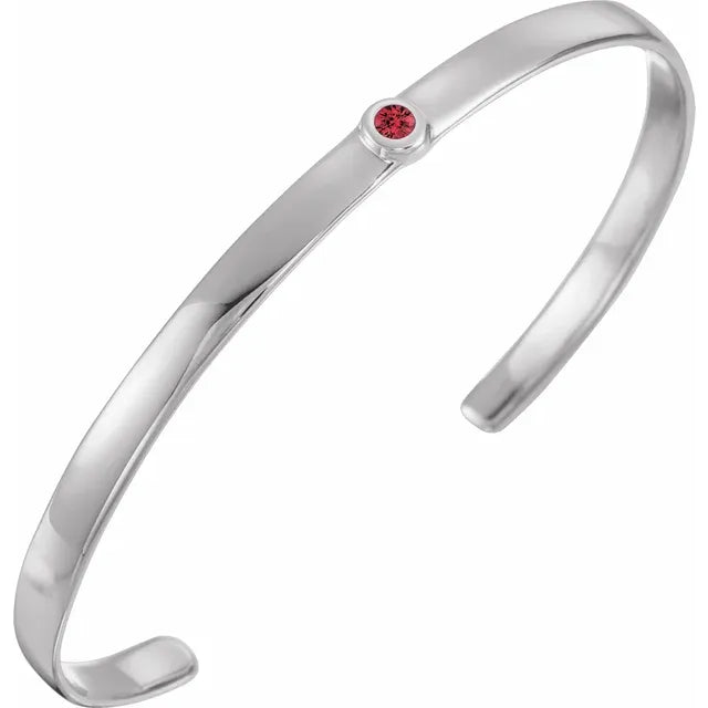 14K White Natural Ruby Bracelet