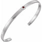 14K White Natural Garnet  Bracelet