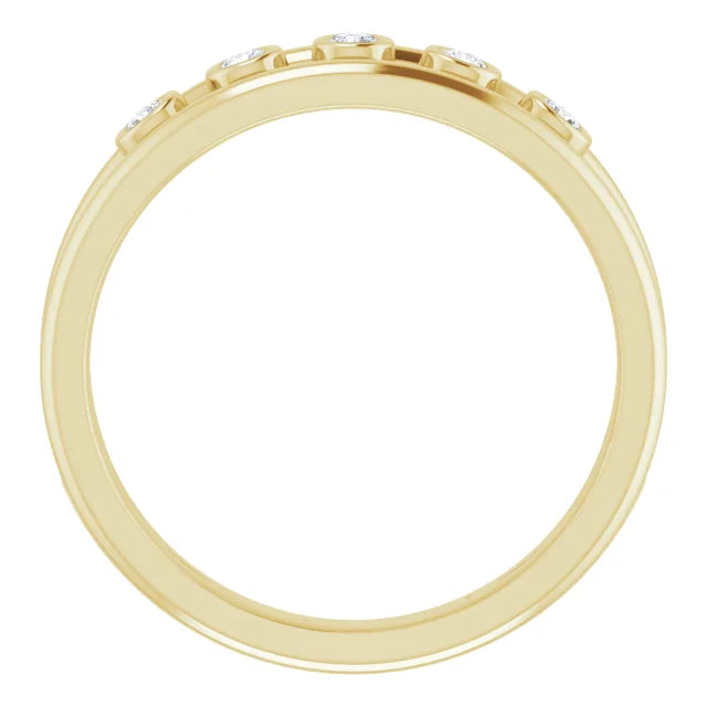 Negative Space women Diamond Ring 14K Yellow Gold side