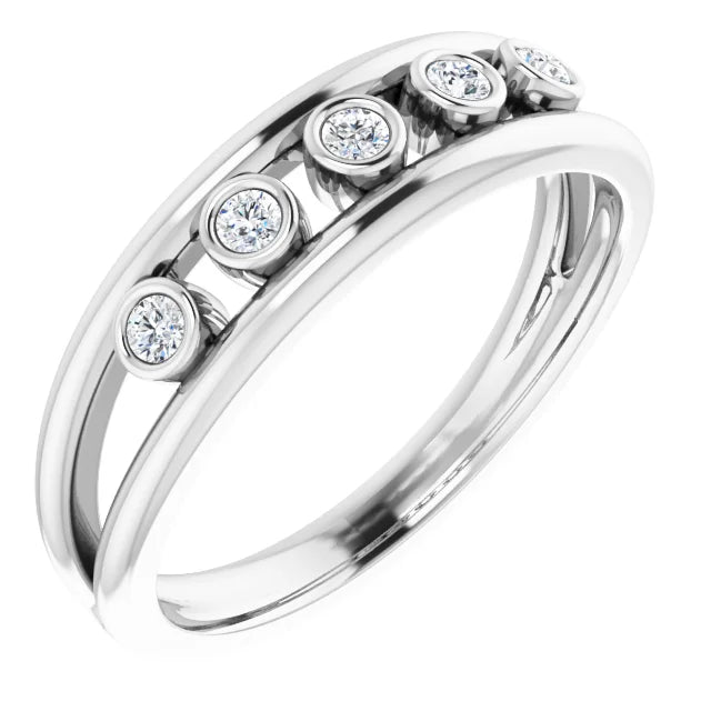 Negative Space women Diamond Ring 14K White Gold details