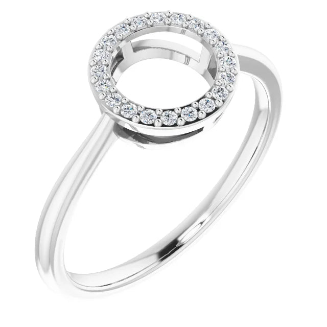 14 K White Gold 1/10 CTW Natural Diamond Circle Ring Side Picture 