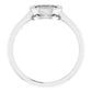 14 K White Gold 1/10 CTW Natural Diamond Circle Ring Top Angle Picture