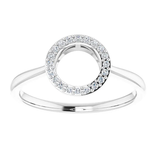 14 K White Gold 1/10 CTW Natural Diamond Circle Ring Straight image