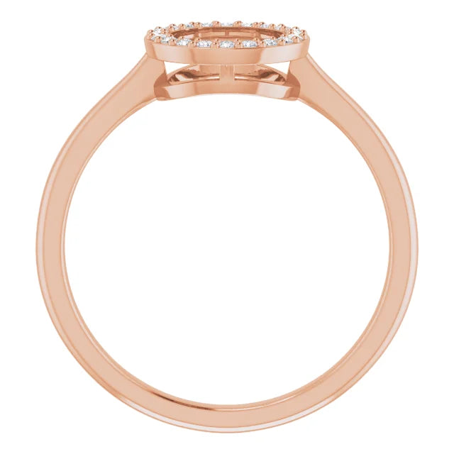 14 K Rose Gold 1/10 CTW Natural Diamond Circle Ring Top Image